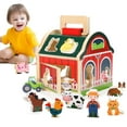 thumbnail image 1 of Wooden Montessori Farm Animals Toys for 3 Year Old, Take-Along Barn Toy for Toddlers 3, Learning Educational Toys for 3 Year Old Boys Girls, 1 of 7