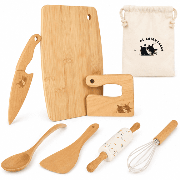 Wooden Montessori Kitchen Cooking Set 8-Piece For