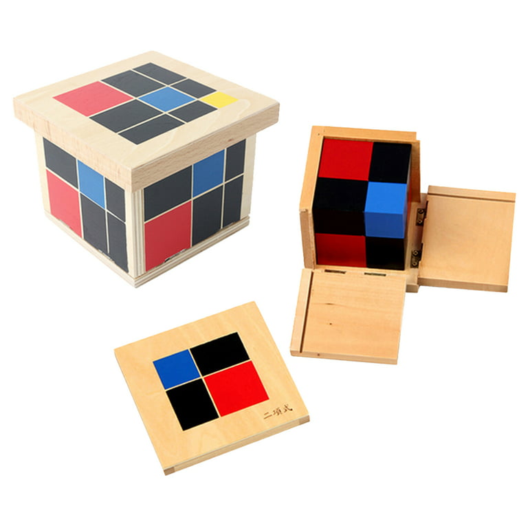 Wooden Montessori Mathematics Material Trinomial and Binomial Cube Set Kids  Early Learn Algebra and Maths Educational Toy Gift 