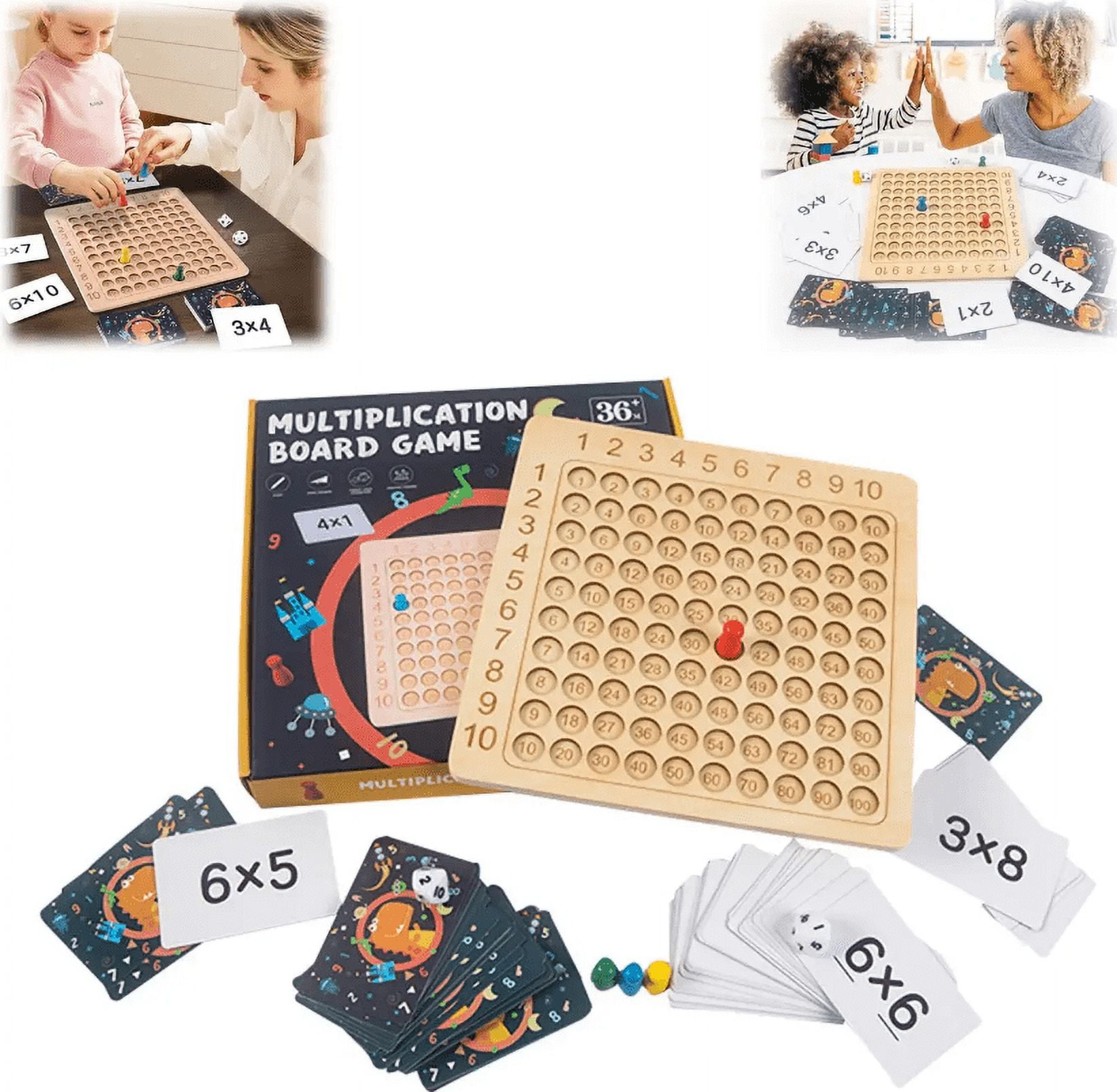  Wooden Montessori Multiplication Board Game Toys for