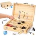 thumbnail image 1 of Screwdriver Board Set, Montessori Toys for 3 4 5 Year Old, Wooden Busy Board Toys with Locks & Keys, Kid Tool Set, Educational Learning Toys, Sensory Gifts for Boys Girls, 1 of 9