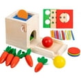 thumbnail image 1 of Wooden Montessori Toys for Toddler 1 Year Old, Educational Toys for Baby 6-18 Months, 4 in 1 Montessori Object Permanence Box, Toddler Gifts for Boy or Girls, 1 of 8