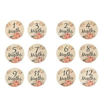 Wooden Monthly Milestone Cards 6-Piece For Newborn Photography Announcement Sign Round Cards