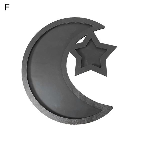 Wooden Moon and Star Eid Mubarak Ramadan Decoration for Home Islamic Muslim Party Ramadan Kareem Gifts Eid Al Adha Food Tray
