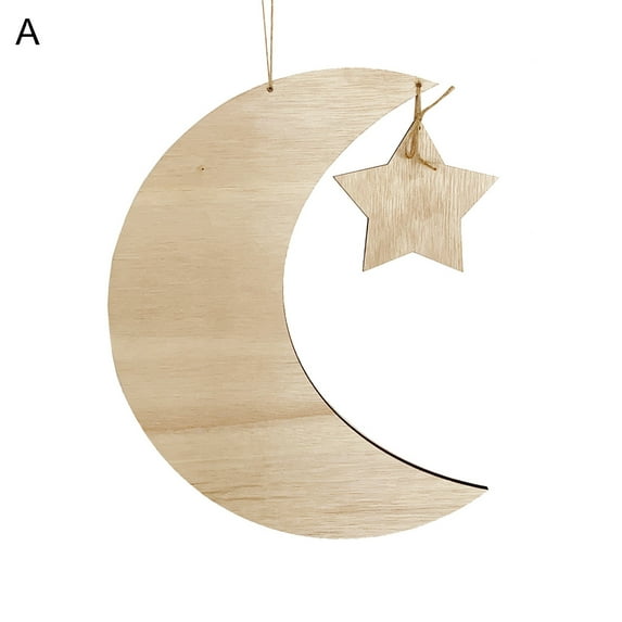 Wooden Moon and Star Eid Mubarak Ramadan Decoration for Home Islamic Muslim Party Ramadan Kareem Gifts Eid Al Adha Food Tray