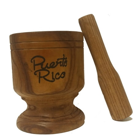 Wooden Mortar Pilon Puerto Rico