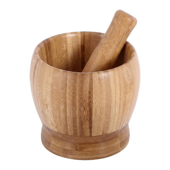 Wooden Mortar and Pestle Set, Garlic Crusher Spice Grinder Chopper