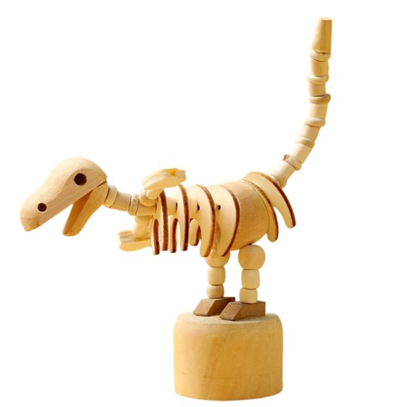 Wooden Movable Dancing Puppet Ornament Cartoon Animal Statues Desktop Decorations Birthday for Adults