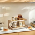 thumbnail image 1 of Wooden Mug Rack for Kitchen Countertop |2-Tier Coffee Cup Organizer Display Shelf | White mug tree, 1 of 7