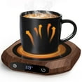 thumbnail image 1 of Wooden Mug Warmer, Coffee Warmer for Desk with 3 Temperature Settings (113°F/131°F/167°F), Cup Warmer for Tea, Milk with 1-12H Auto-off, Coffee, Tea and Milk Warmer for Office Home Desk Use, 1 of 10