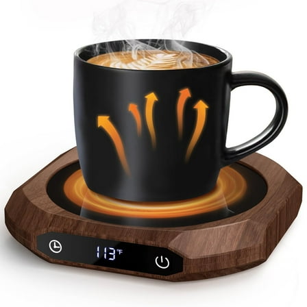 Wooden Mug Warmer, Coffee Warmer for Desk with 3 Temperature Settings (113°F/131°F/167°F), Cup Warmer for Tea, Milk with 1-12H Auto-off, Coffee, Tea and Milk Warmer for Office Home Desk Use