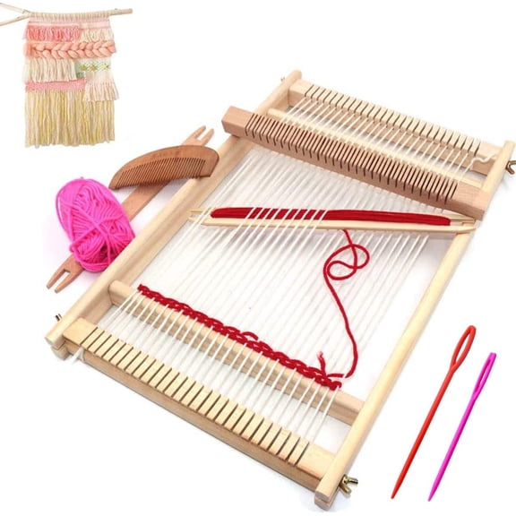 Wooden Multi Craft Weaving Loom Kit 9.85x 15.5inch Large Frame Tapestry Hand Knitting Machine