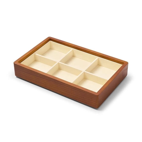 Wooden Multi Function Jewelry Display Box Microfiber Ring Earring Bangle Organizer Case Box Jewelry Tray