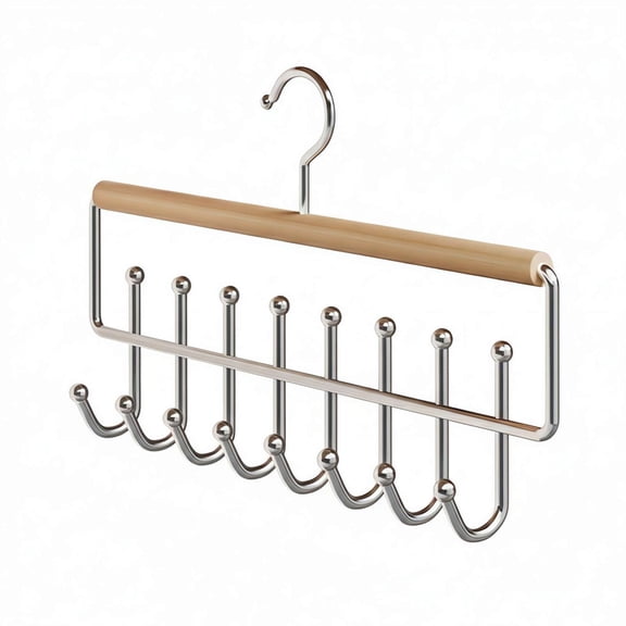Wooden Multi-Functional Hanger for Camisoles & Tank Tops, Wave Design Closet Organizer Rack for Home & Dorm (1 Pack)