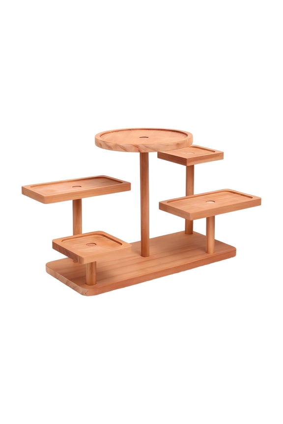 Wooden Multi Tier Display Stand, 5-Layer Storage Rack for Plants Figurines and Home Decor, Durable Organizer Shelf for Storing and Displaying Small Items