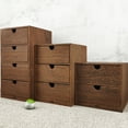 thumbnail image 1 of Wooden Multi-layer Storage Case Desktop Drawer Style Sundry Sorting Box (Brown), 1 of 7