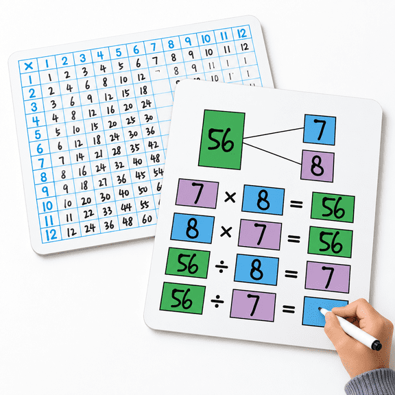 Wooden Multiplication Board Double-Sided Dry Erase Math Manipulative for Classroom and Home