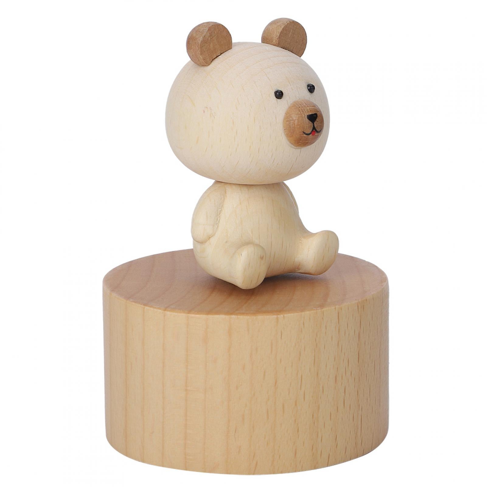 Wooden Music Box,Animal WindUp Musical Boxes Smart Castle Toy Valentines Birthday Gift For Kids