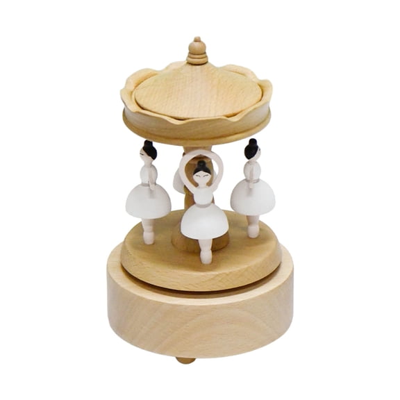 Wooden Music Box Ballet Dancer Toy for Elegant Tabletop Decoration Musical Box Creative for Birthday Housewarm
