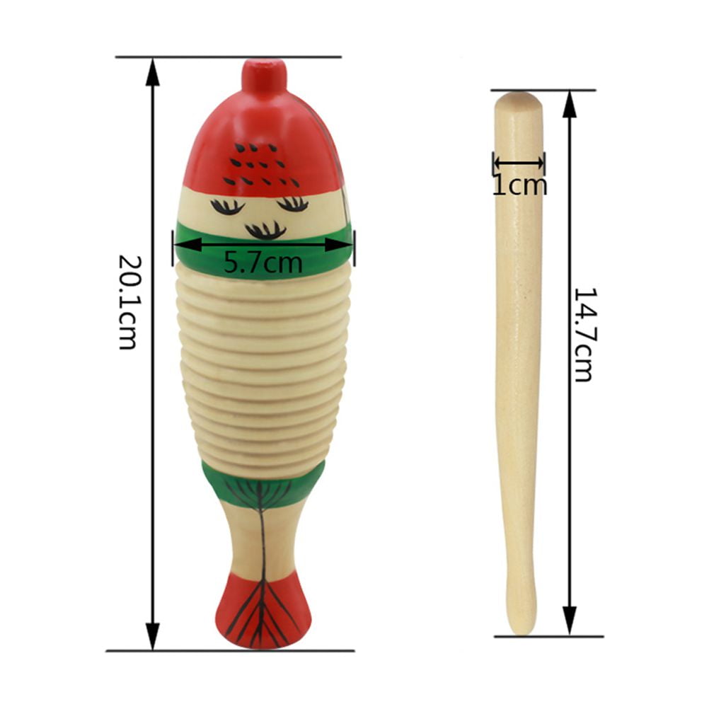 Wooden Musical Instrument Fish Percussion Toy Instruments for Children