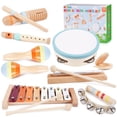 thumbnail image 1 of Wooden Musical Instruments for Toddlers 1-3 - Montessori Educational Toys for 1 2 3 Year Old Baby Kids, with Xylophone, One 1st 2st Christmas Birthday Gifts for Girls Boys, 1 of 8