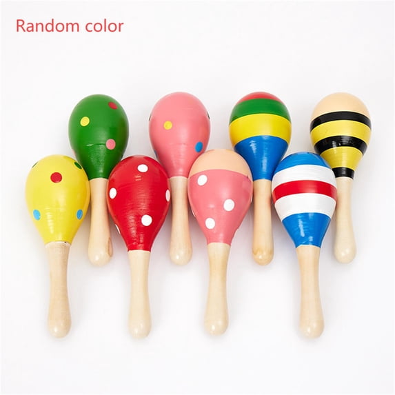 Wooden Musical Shaker Set – Early Childhood Rhythm Instruments, Maracas Rattle Toy for Kids Classroom Home, Random Pattern