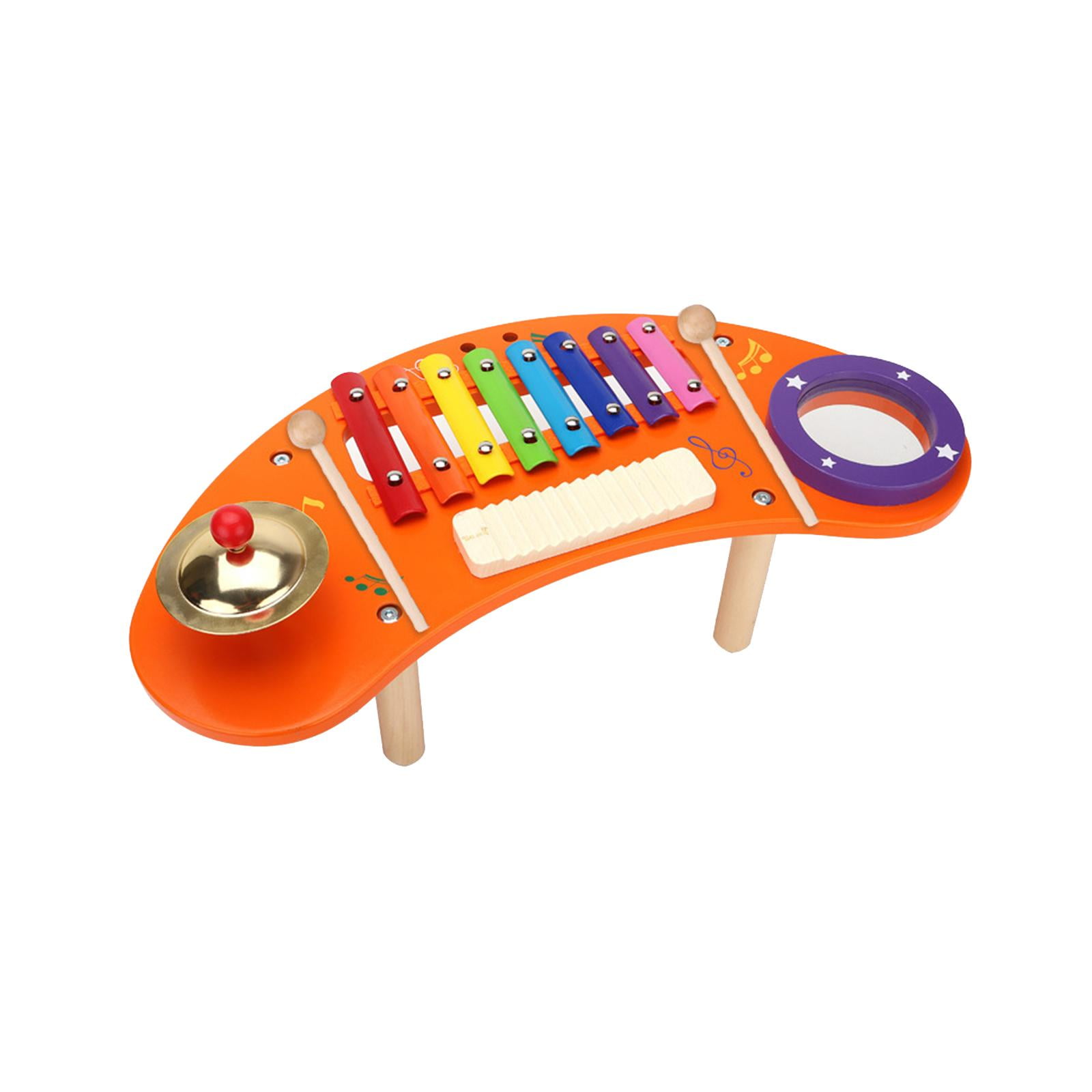 Wooden Musical Table, Kids Activity Montessori Educational Musical Toy, Kids Drum Set for Boys ...