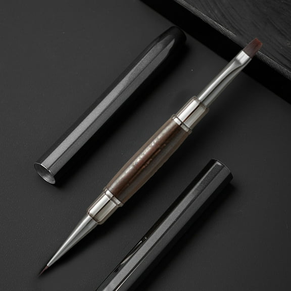 Wooden Nail Art Pen Double Ended Brush Gel Acrylic Painting Tool Multi Functional Nail Design Pen for DIY Manicure Home Salon Use