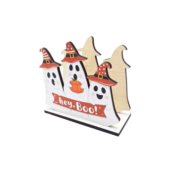Wooden Napkin Holder 4.5 Inch Cute Ghost Themed Halloween Table Decor Fall Table Decor for Kitchen Dining Countertop Party Display, 1 Pack