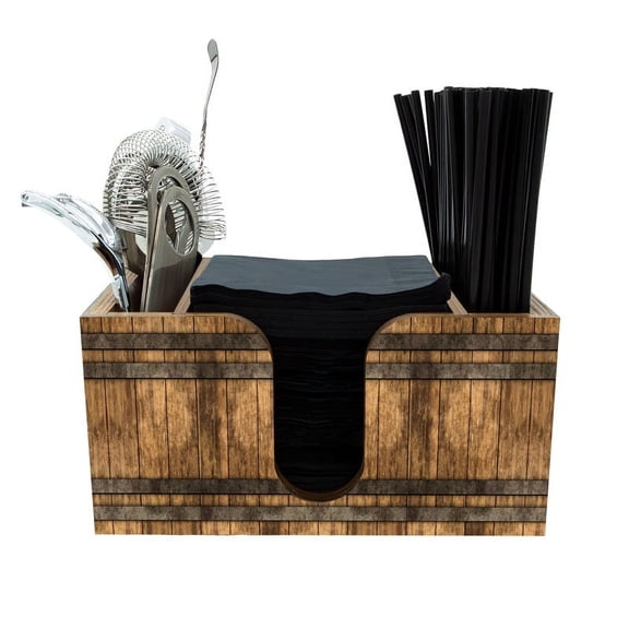 Wooden Napkin Holder, Napkin Caddy, Bar Caddy, Barrel Design, New
