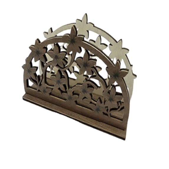 Wooden Napkin Holders Openwork VineDesign Two Colors Available A Desktop Tissue Stand For Kitchen And Dining Room Decor