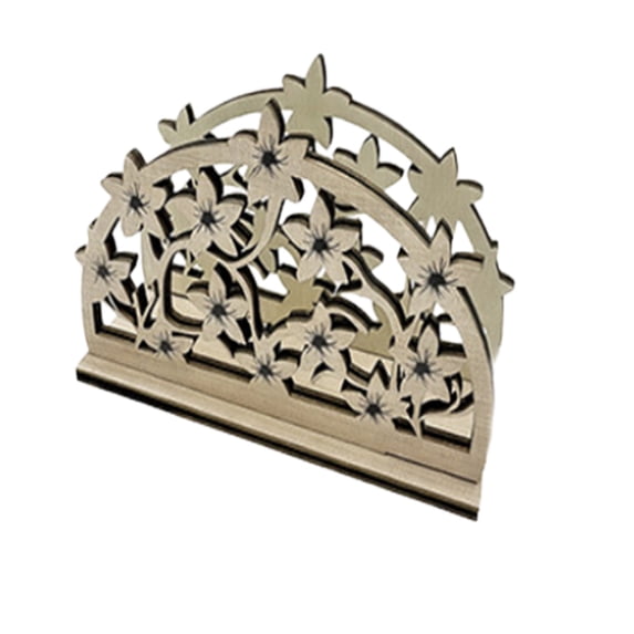 Wooden Napkin Holders Openwork VineDesign Two Colors Available A Desktop Tissue Stand For Kitchen And Dining Room Decor