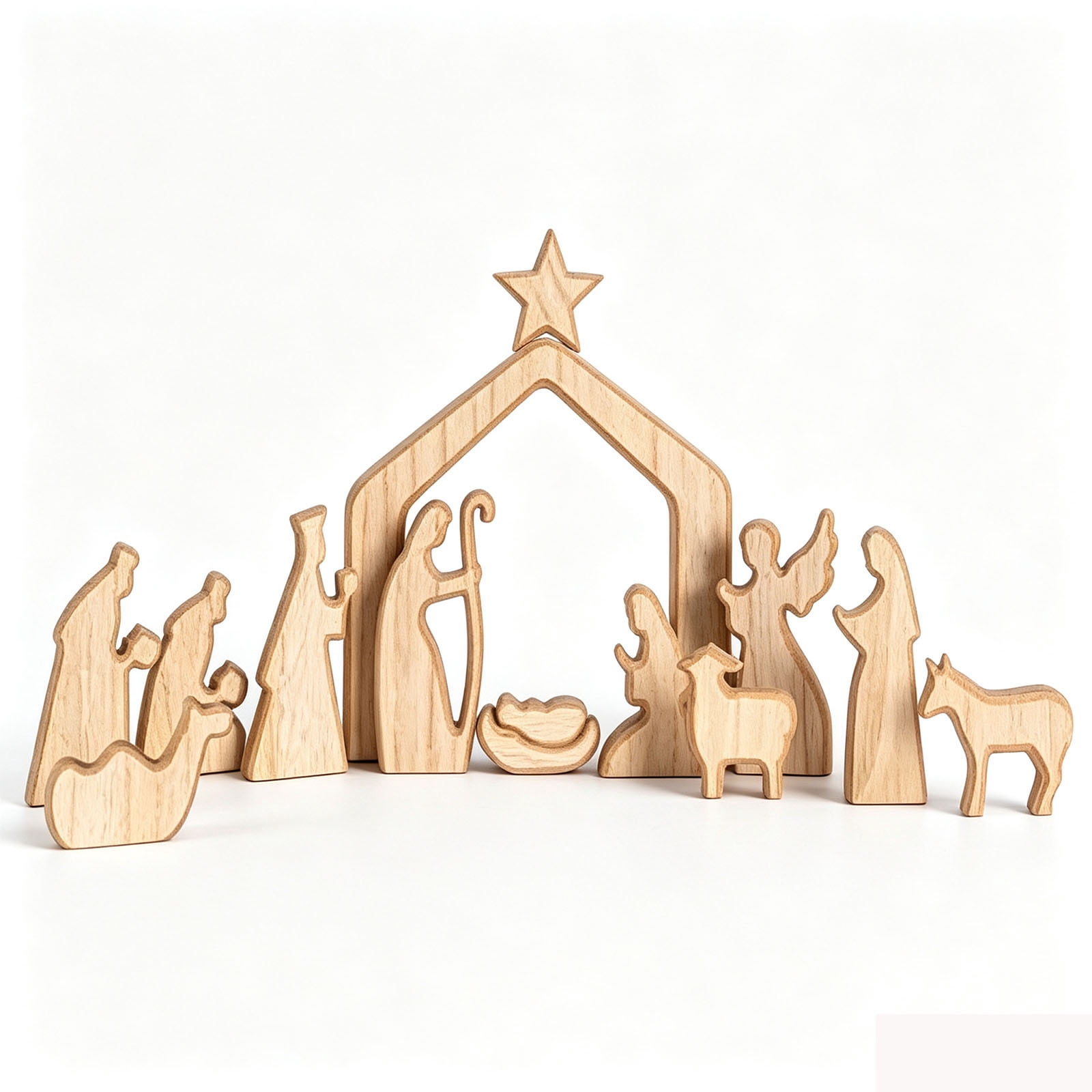 Custom Nativity Set Wooden Nativity Set, Minimalist Christmas Table Decor with Holy Family ...