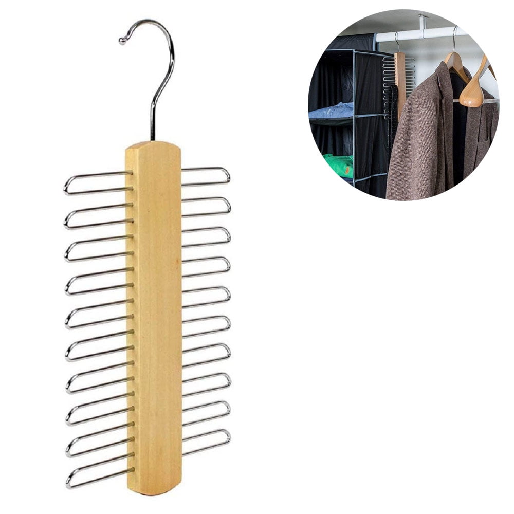 Wooden Necktie and Belt Hanger, Rotating Tie Wooden Stand Center ...