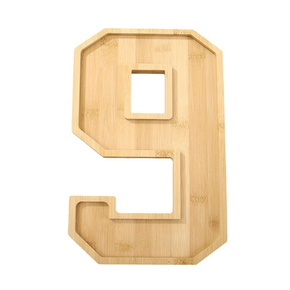 Wooden New Year Party Food Tray, Creative Storage Organizer for Snacks and Small Items with Unique Number Shape Design and DIY Personalized Customization