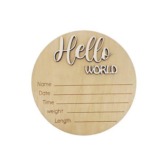 Wooden Newborn Birth Announcement Sign – Baby Photo Prop & Nursery Decor for Celebrating Newborns, Keepsake, and Wall Decoration