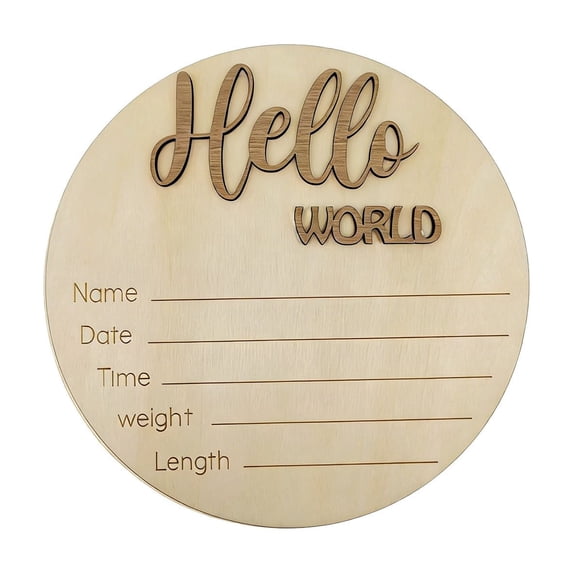 Wooden Newborn Birth Announcement Sign – Baby Photo Prop & Nursery Decor for Celebrating Newborns, Keepsake, and Wall Decoration