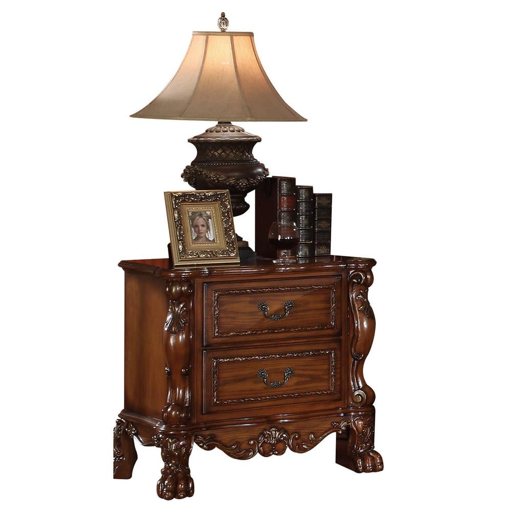 32" Cherry Oak Traditional 2-Drawer Nightstand
