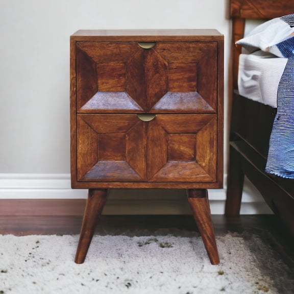 Wooden Nightstand, Quad Nightstand, Brown Modern Nightstand,Solid Wood Small Nightstand, Furniture, Bedroom Furniture, Nightstands Quad Nightstand