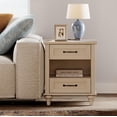 thumbnail image 1 of Wooden Nightstand with 2 Drawers, End Table for Bedroom with Charging Station & Open Shelf, Living Room Side Table, Beige, 1 of 7
