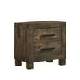 thumbnail image 1 of Wooden Nightstand with 2 Drawers & Grain Details, Brown, 1 of 1