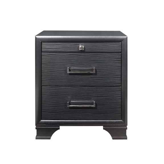Wooden Nightstands, CIVIC GREY NIGHTSTAND, Gray Bedside Nightstands,Solid Wood+Mdf Nightstands With Drawers, Furniture Bedroom Furniture Nightstands CIVIC GREY NIGHTSTAND