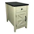 thumbnail image 1 of Wooden Nightstands Farmhouse End Table Bedside Table with Charging Station,Night Stand with Barn Door and Drawer, Storage for Bedroom Living Room ,Bedside Table, White+Black color,Bedside Nightstand, 1 of 21
