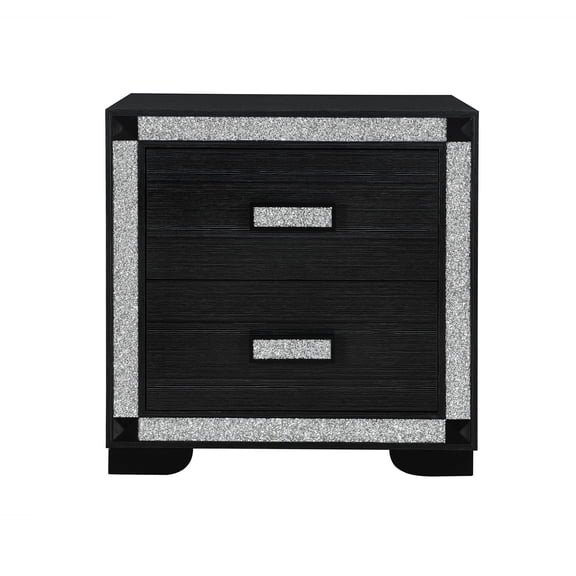Wooden Nightstands, Soulmarie Charcoal Nightstand, Charcoal Nightstands With Drawers,Solid Wood+Mdf Bedside Nightstands, Furniture Bedroom Furniture Nightstands Soulmarie Charcoal Nightstand