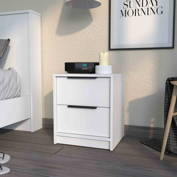 Wooden Nightstands, Washington Nightstand, Two Large Drawers, White Bedside Nightstands,Particle Board Nightstands With Drawers, Furniture Bedroom Furniture Nightstands Washington Nightstand, Two Lar
