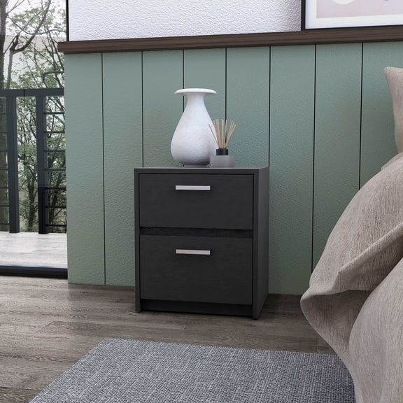 Wooden Nightstands, Wenge 2-Drawer Nightstand, Wenge Bedside Nightstands,Wood Nightstands With Drawers, Furniture Bedroom Furniture Nightstands Wenge 2-Drawer Nightstand