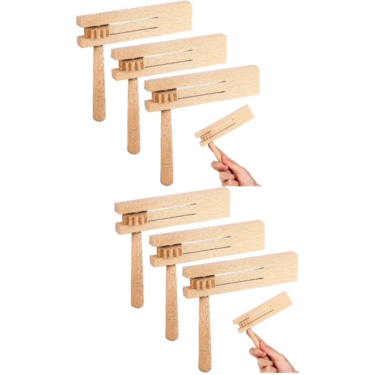 Wooden Noise Maker Matraca Toy Ratchet Toys Orff Instrument Traditional