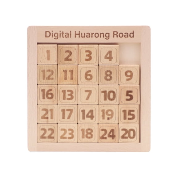 Wooden Number Sliding Puzzle, Mind-Bending Sequential Logic Game, Educational Brain Teaser Toy, Perfect for Kids, Adults & Family Game Nights