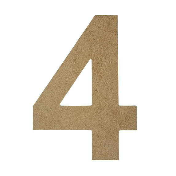 Wooden Number Unfinished, Arial Font, Craft Cutout