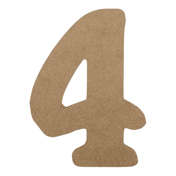 Wooden Number Unfinished, Beltorian Font, Craft Cutout